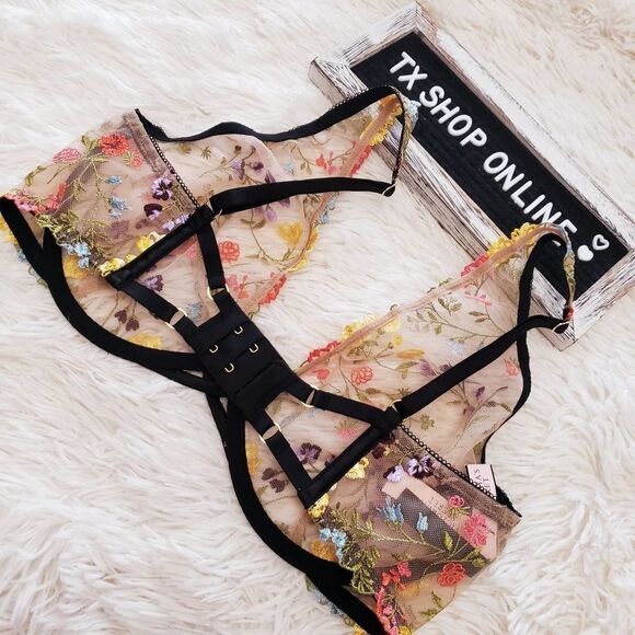 Victoria's Secret Embroidered Plunge Bra - Picture 3 of 6